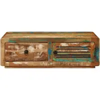 Syfax Mesa de centro de madera maciza reciclada 89x55x29 cm