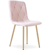 Leobert Sillón - - Modelo Libra - Tapizado en terciopelo rosa claro / Patas de madera - 45 x 54 x 86,5 cm