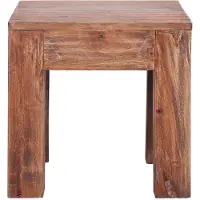 Syfax Mesa de centro de madera maciza de caoba 30x30x30 cm