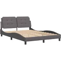Syfax Estructura de cama sin colchón Zadar cuero sintético gris 140x190 cm