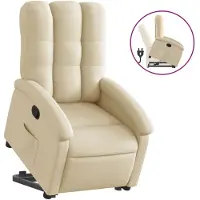 Sonstiges Sillón reclinable elevable de tela color crema