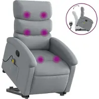 Syfax Sillón de masaje reclinable de pie de tela gris claro