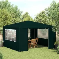 Prolenta Maison Exclusive: Tienda de campaña para fiestas profesionales, con paredes laterales, de 4x4 metros, color verde, con un gramaje de 90 g/m²