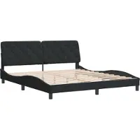 Syfax Estructura de cama sin colchón terciopelo negro 180x200 cm