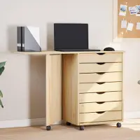 Prolenta Maison Exclusive: Carro con escritorio, acabado con barniz transparente MOSS, dimensiones: 105,5 x 39 x 74,5 cm