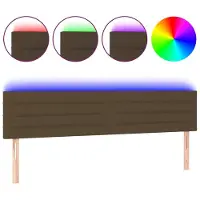 Syfax Cabecero con LED de tela marrón oscuro 180x5x78/88 cm