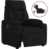 Syfax Sillón reclinable eléctrico de tela negro