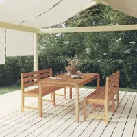 Prolenta Maison Exclusive: Juego de mesa de jardín de 3 piezas, fabricado en madera maciza de teca