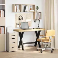 Prolenta Maison Exclusive - Escritorio con patas en forma de X, modelo NOAIN, 120x50x75 cm, fabricado en madera maciza de pino