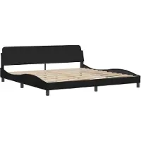 Syfax Estructura de cama Dover cuero sintético negro 200x200 cm