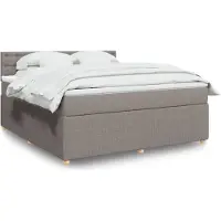 Prolenta Maison Exclusive: Base de cama con somier y colchón, color taupe, 180x200 cm, tapizado en tela