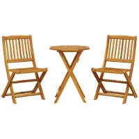 Syfax Muebles cafetería plegables 3 pzas madera maciza acacia