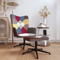 Prolenta Maison Exclusive: Sillón de relax con reposapiés, tapizado en tela patchwork