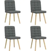 Syfax Sillas de comedor giratorias 4 unidades tela gris oscuro