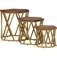 Syfax Mesas de centro Marrón 55 x 55 x 50 cm Madera de mango maciza