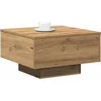 Syfax Mesa de Café Roble artesanal 55 x 55 x 31 cm