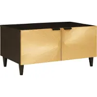 Syfax Mesa de centro Negro y dorado 80 x 50 x 40 cm