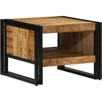 Syfax Mesa de centro 50x50x38 cm madera maciza de mango