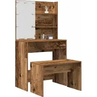 Syfax Juego de tocador con LED madera contrachapada madera vieja