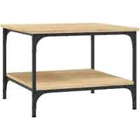 Syfax Mesa de centro madera de ingeniería roble Sonoma 55x55x40 cm