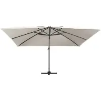 Syfax Sombrilla voladiza luces LED y poste aluminio arena 4x3 m