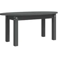 Syfax Mesa de centro de madera maciza de pino gris 80x40x35 cm