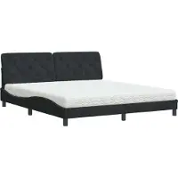 Syfax Cama con colchón terciopelo negro 180x200 cm