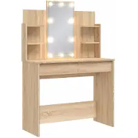 Syfax Tocador con luces LED roble Sonoma 96x40x142 cm