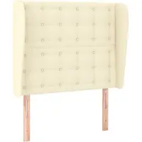 Syfax Cabecero con orejas cuero sintético color crema 93x23x118/128cm