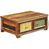 Syfax Mesa de centro vintage con almacenaje madera reciclada