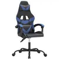 Syfax Silla gaming cuero sintético negro y azul