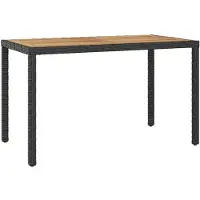 Syfax Mesa de jardín madera maciza acacia negro y marrón 123x60x74 cm