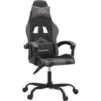 Syfax Silla gaming cuero sintético negro y gris