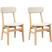 Syfax Sillas de comedor con cojines 2 uds madera maciza caucho