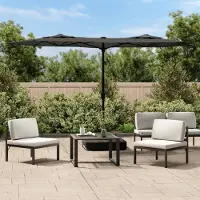 The Living Store Living Store: Parasol doble, color antracita, 316 x 240 cm