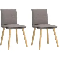 Syfax Sillas de comedor 2 unidades tela gris taupé