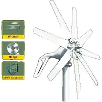 OEM Generador eólico, controlador MPPT, funcionamiento silencioso, 12V, con controlador MPPT, 1000W