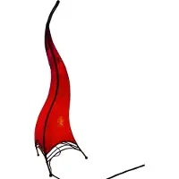 SIMANDRA Lámpara oriental, lámpara de henna, lámpara de cuero marroquí, lámpara de mesa, lámpara de pie, París, sol, 100 cm, rojo