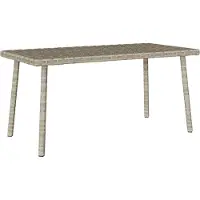 Syfax Mesa centro jardín rectangular gris claro 80x40x37cm