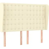 Syfax Cabecero con orejas de cuero sintético crema 147x23x118/128cm