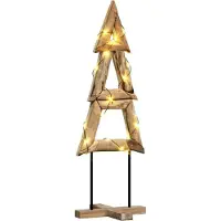 Syfax Árbol de Navidad Marrón 120 cm Madera de teca maciza