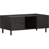 Syfax Mesa de centro madera maciza de mango negra 100x54x40 cm