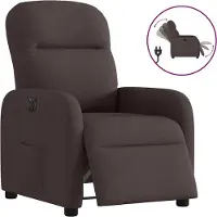 Syfax Sillón reclinable eléctrico tela marrón oscuro