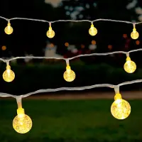 Spetebo 1.10 Luces de fiesta con 50 LEDs - luz cálida - aproximadamente 4,9 metros + cable de conexión de 5 metros - iluminación para exteriores