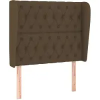 Syfax Cabecero con orejas de tela marrón oscuro 93x23x118/128 cm