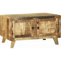 Syfax Mesa de Café Marrón 80 x 54 x 45 cm Madera de mango maciza