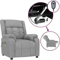 Syfax Sillón de masaje eléctrico tela gris claro