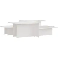 Syfax Mesa de centro 2 pzas madera contrachapada blanco 111,5x50x33cm
