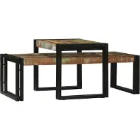 Syfax Mesa de Café 2 pcs Multicolor Madera sólida recuperada