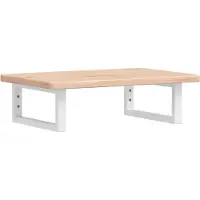 Syfax Estante de lavabo de pared de acero y madera maciza de roble